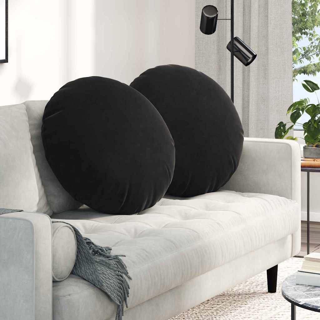 Jastučići za sjedenje 2 pcs Crna Ø 80 x 29 cm Baršun