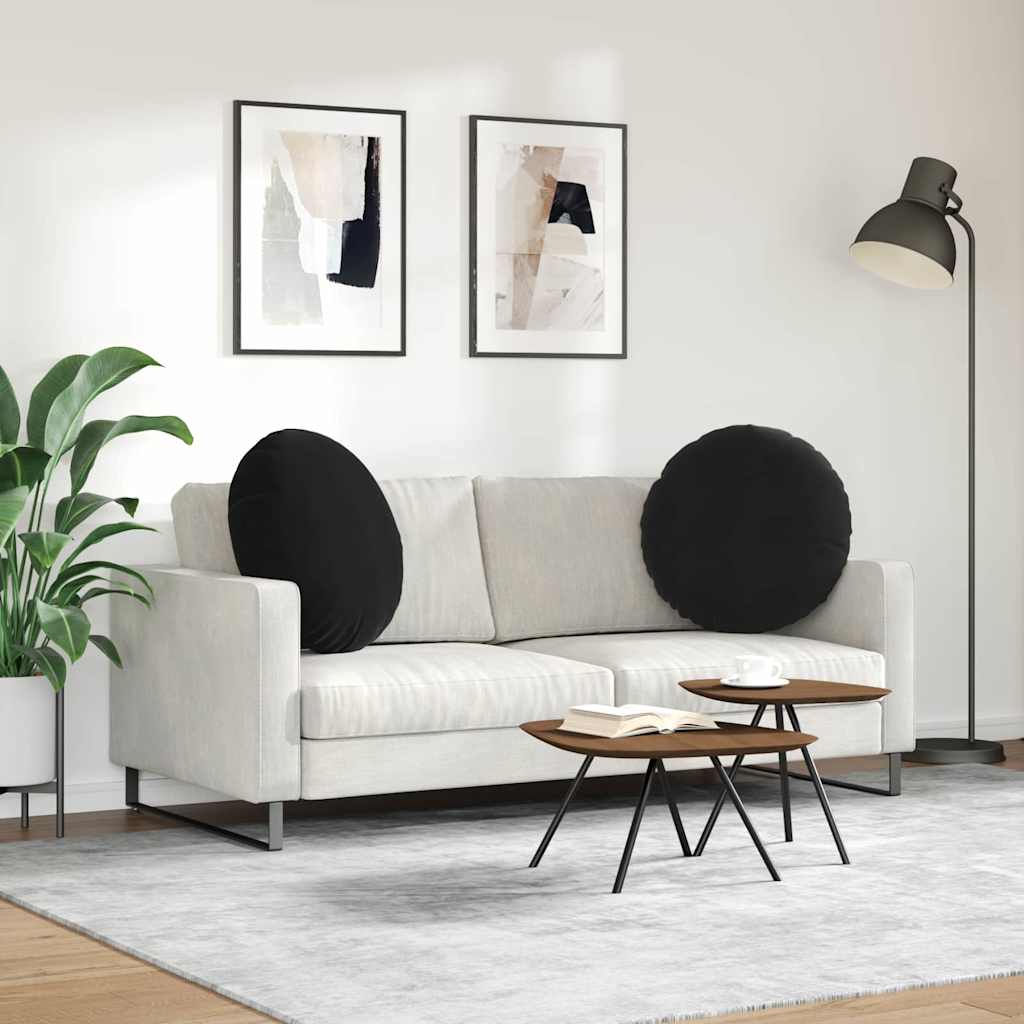 Jastučići za sjedenje 2 pcs Crna Ø 80 x 29 cm Baršun