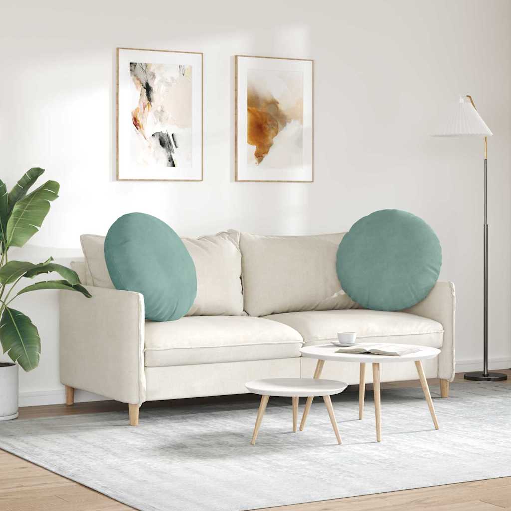 Jastučići za sjedenje 2 pcs Morska zelena Ø 40 x 13 cm Baršun