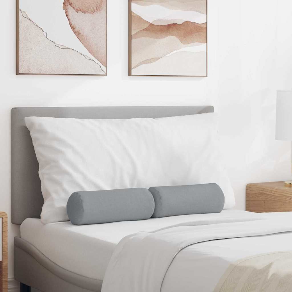 Valjkasti jastučići 2 pcs Svijetlo siva Ø 15 x 40 cm tkanina