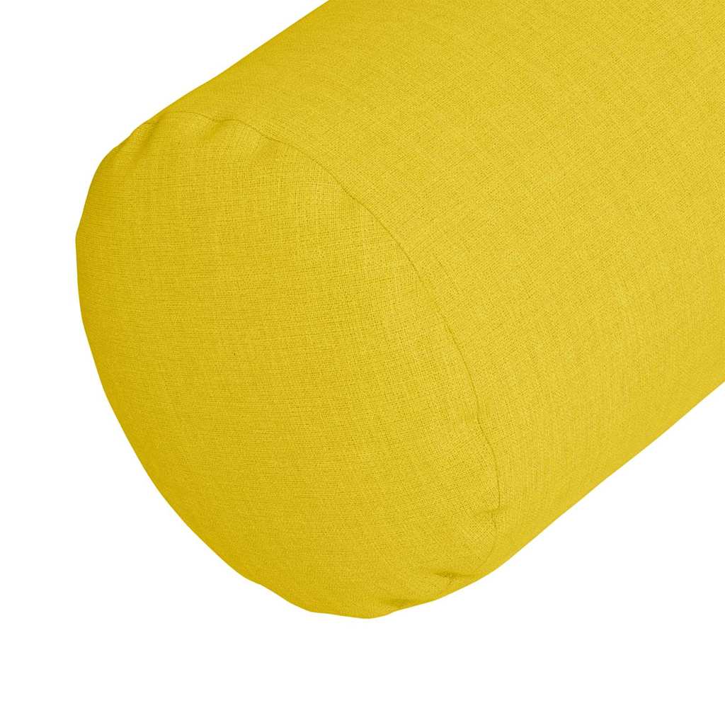 Valjkasti jastučići 2 pcs Svijetlo žuta Ø 25 x 70 cm tkanina