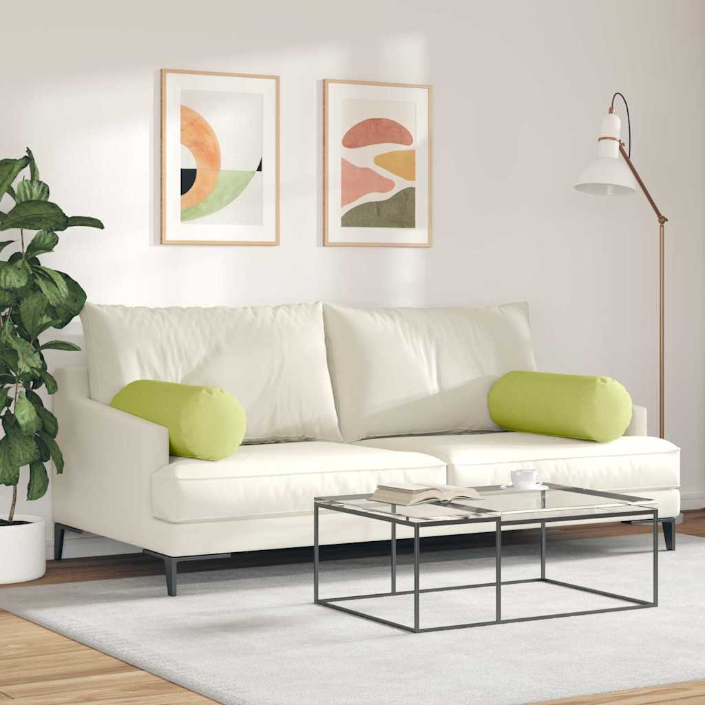 Valjkasti jastučići 2 pcs Svijetlo zelena Ø 25 x 70 cm tkanina