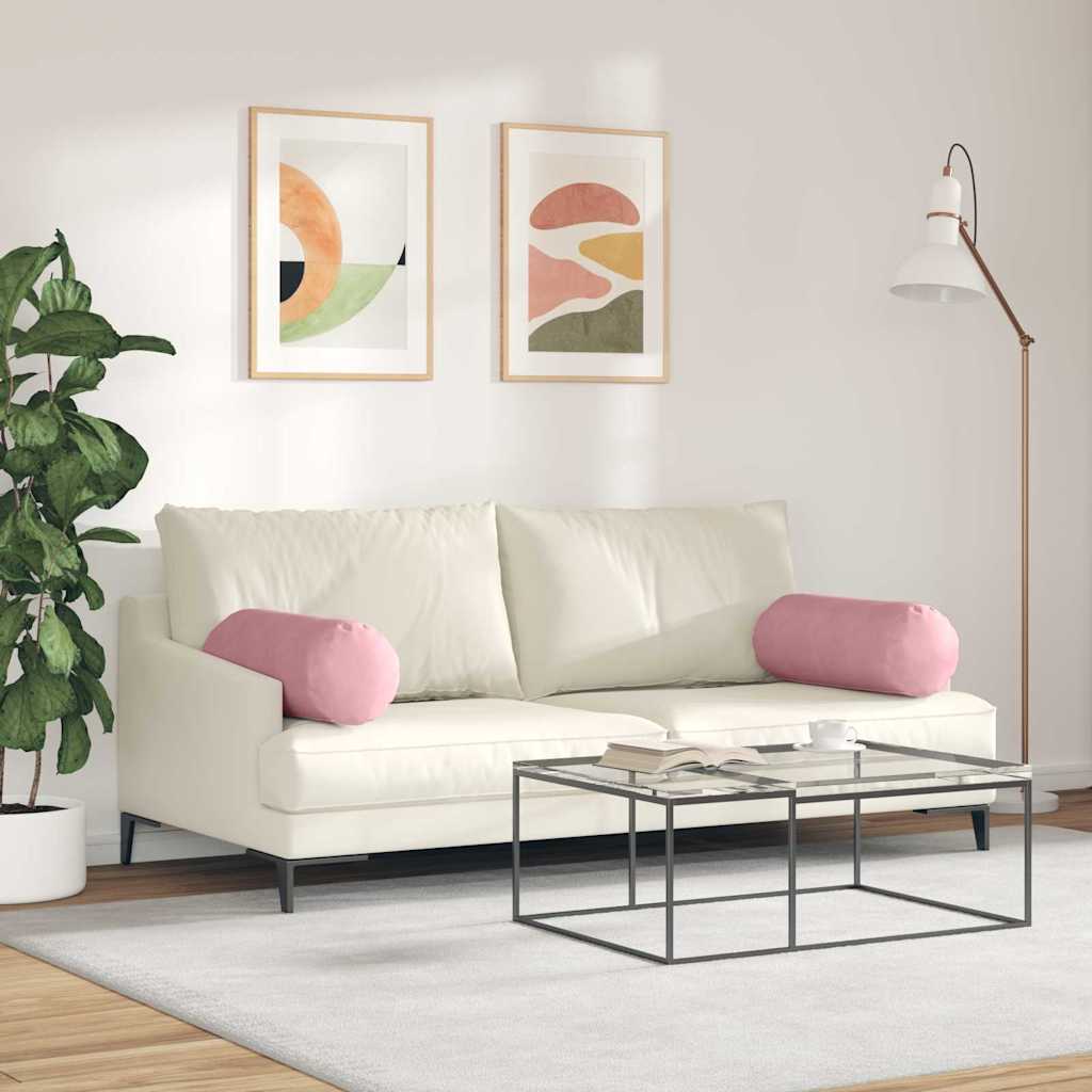 Valjkasti jastučići 2 pcs Ružičasta Ø 25 x 70 cm