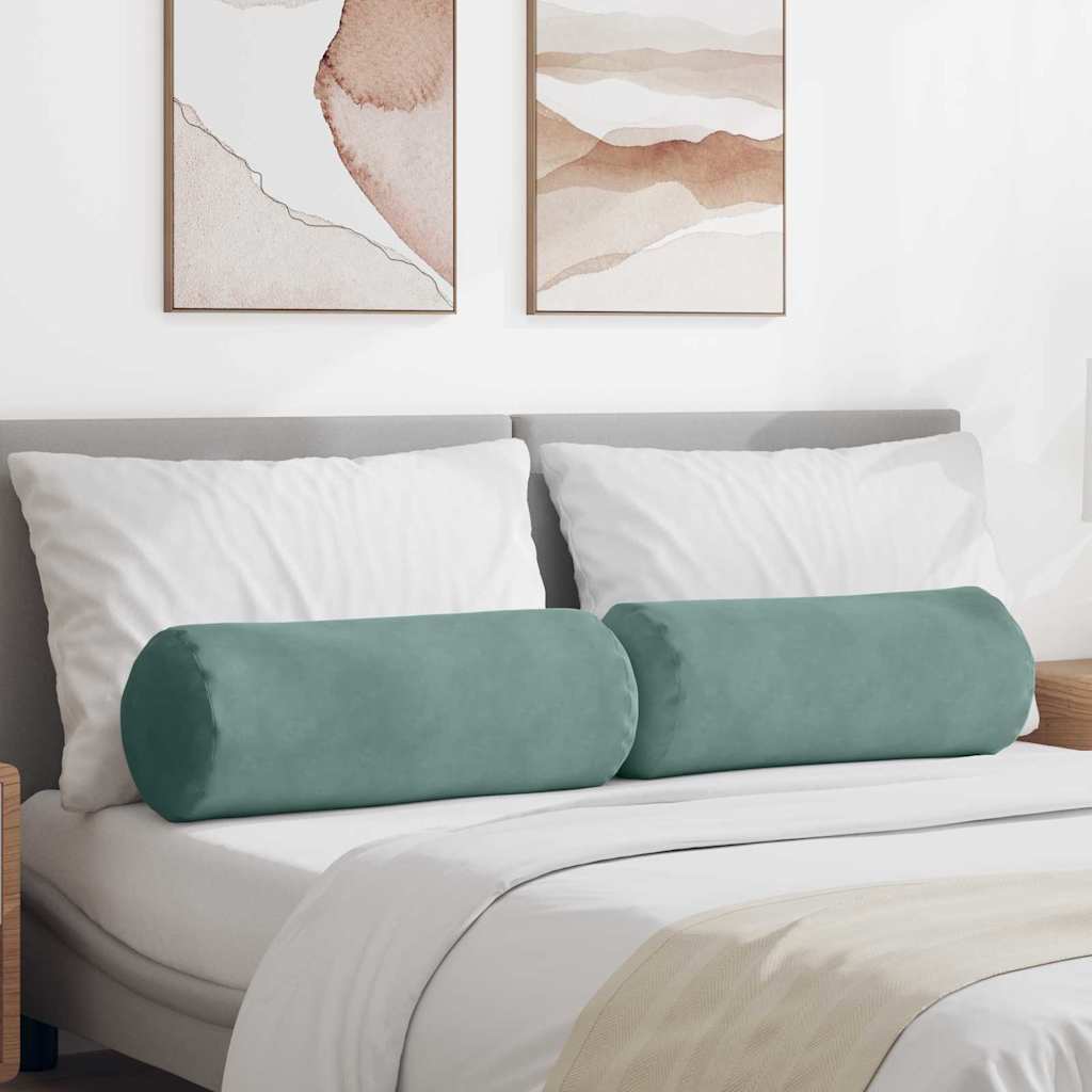 Valjkasti jastučići 2 pcs Morska zelena Ø 25 x 70 cm