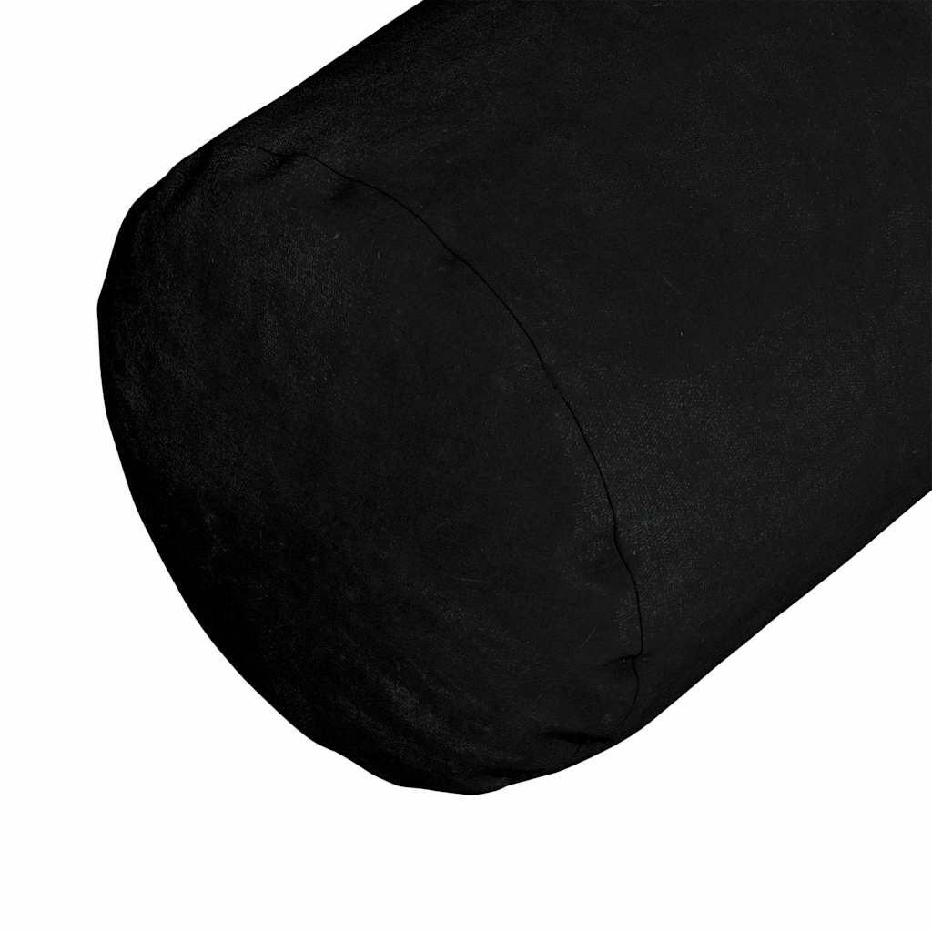 Valjkasti jastučići 2 pcs Crna Ø 25 x 70 cm Mikrofiber tkanina