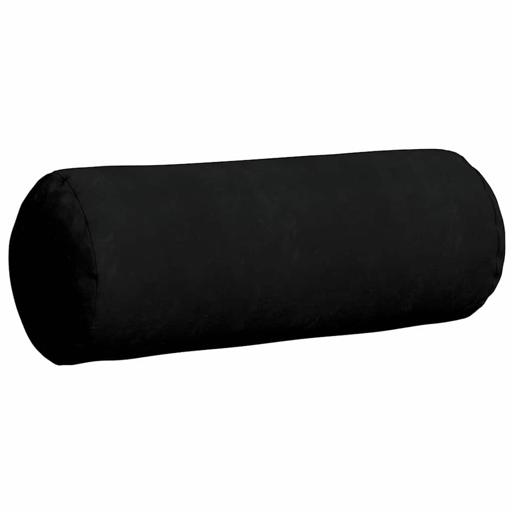Valjkasti jastučići 2 pcs Crna Ø 25 x 70 cm Mikrofiber tkanina