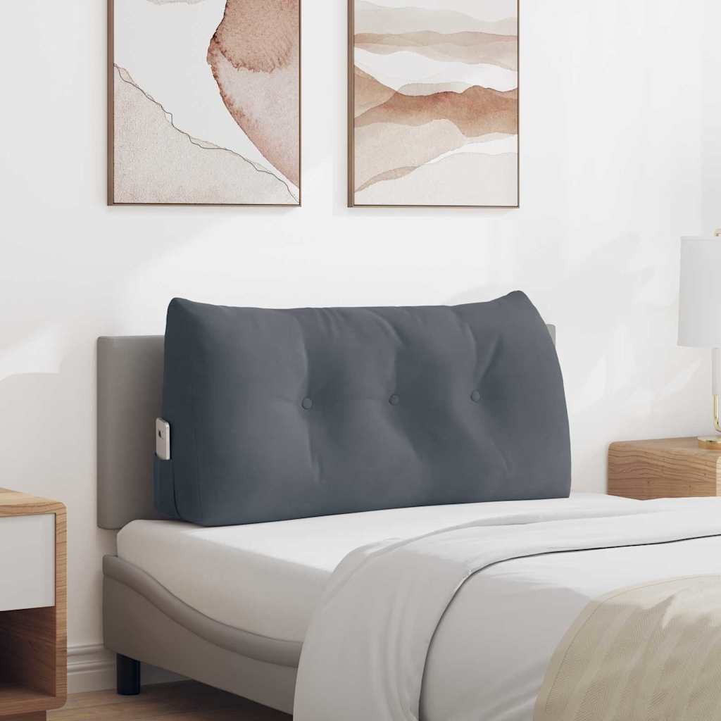 Jastuk za leđa Tamno siva 100 x 24 x 50 cm Baršun