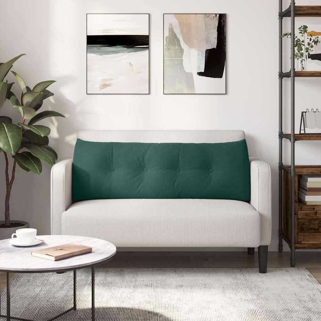 Jastuk za leđa Tamnozelena 140 x 24 x 50 cm Baršun