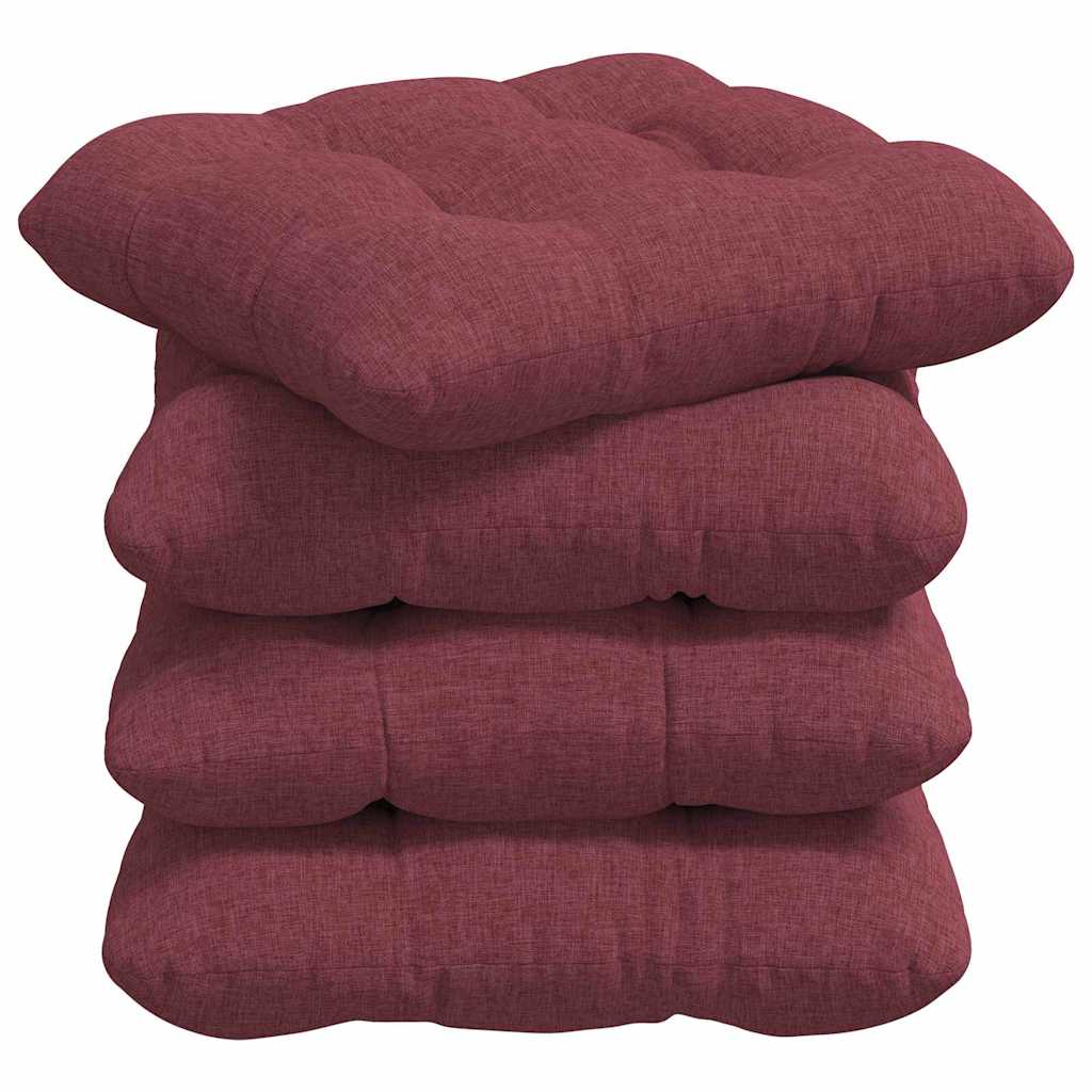 Jastučići za sjedenje 4 pcs Vinska crvena 40 x 40 x 12 cm