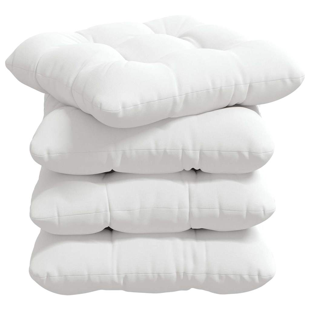 Jastučići za sjedenje 4 pcs Bijelo 40 x 40 x 12 cm tkanina