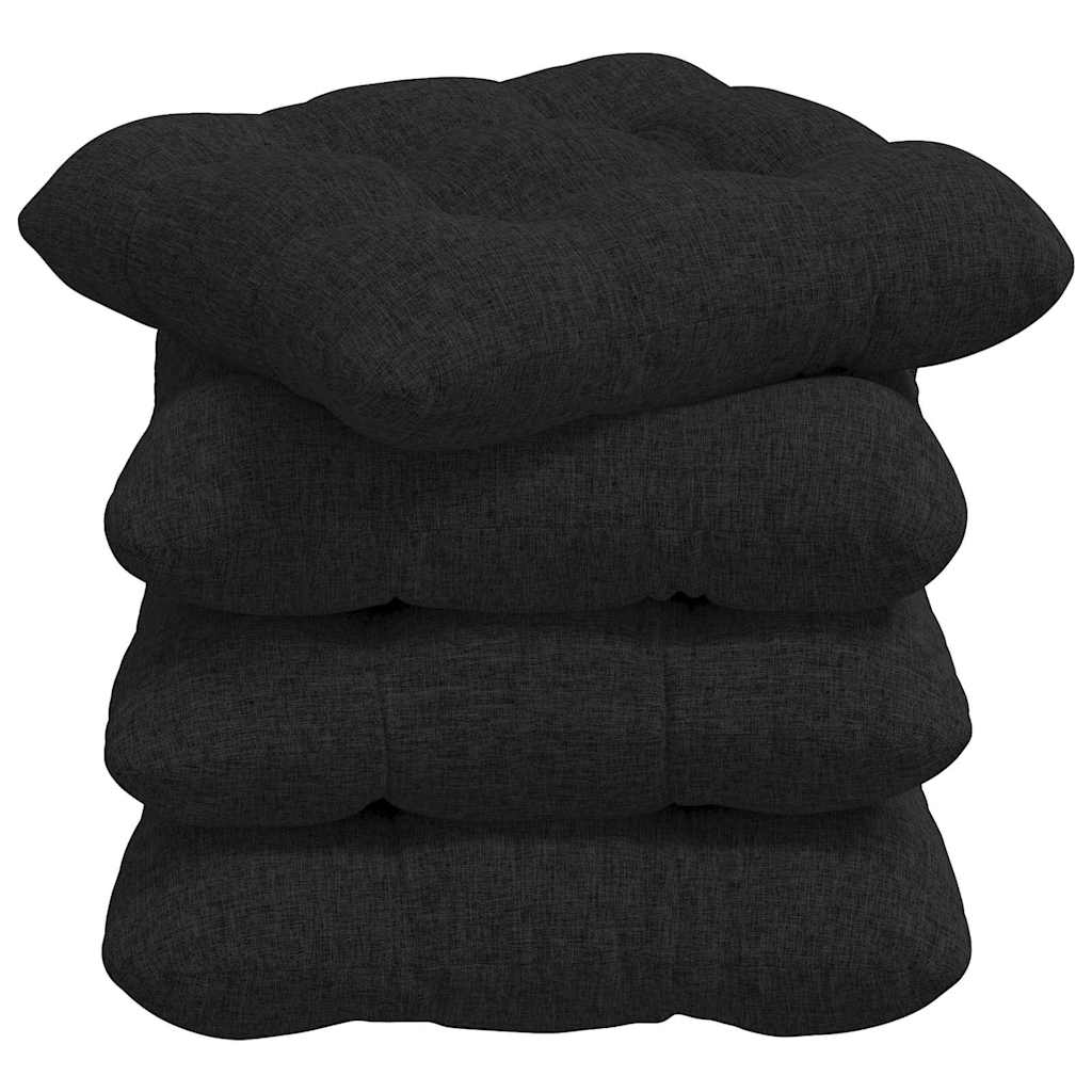 Jastučići za sjedenje 4 pcs Crna 45 x 45 x 12 cm tkanina