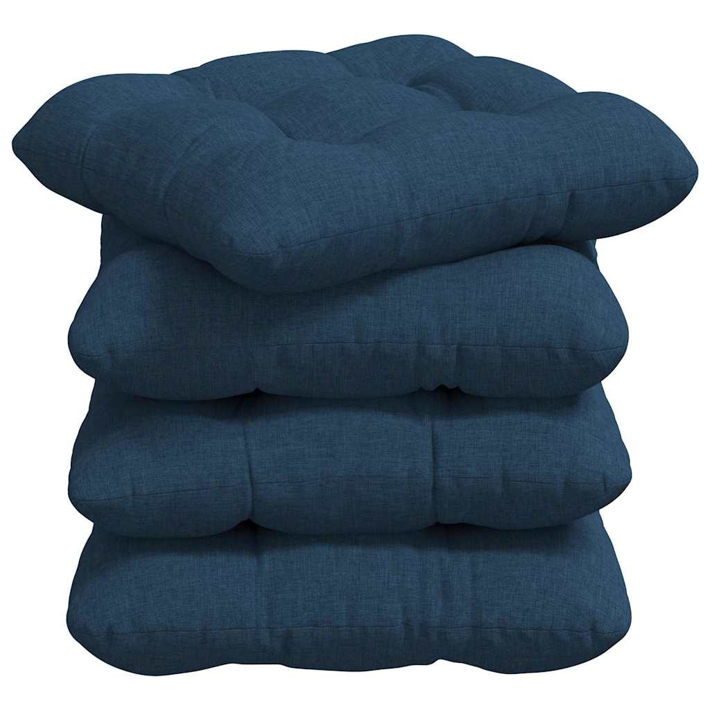Jastučići za sjedenje 4 pcs Plava 45 x 45 x 12 cm tkanina
