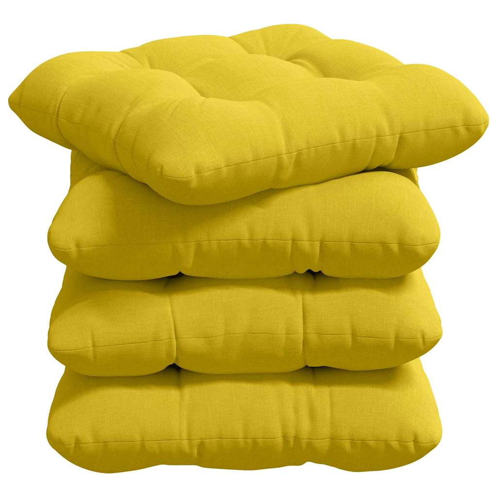 Jastučići za sjedenje 4 pcs Svijetlo žuta 45 x 45 x 12 cm