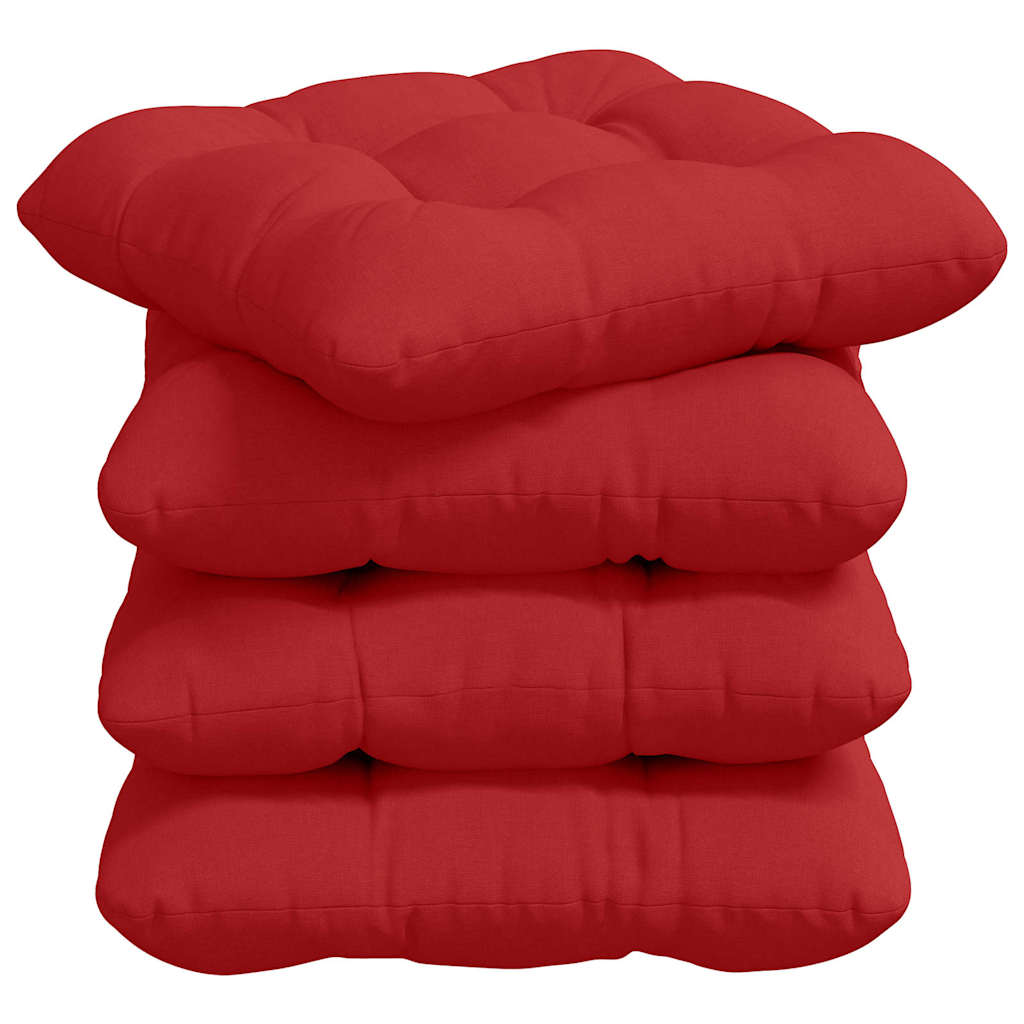 Jastučići za sjedenje 4 pcs Crvena 45 x 45 x 12 cm tkanina