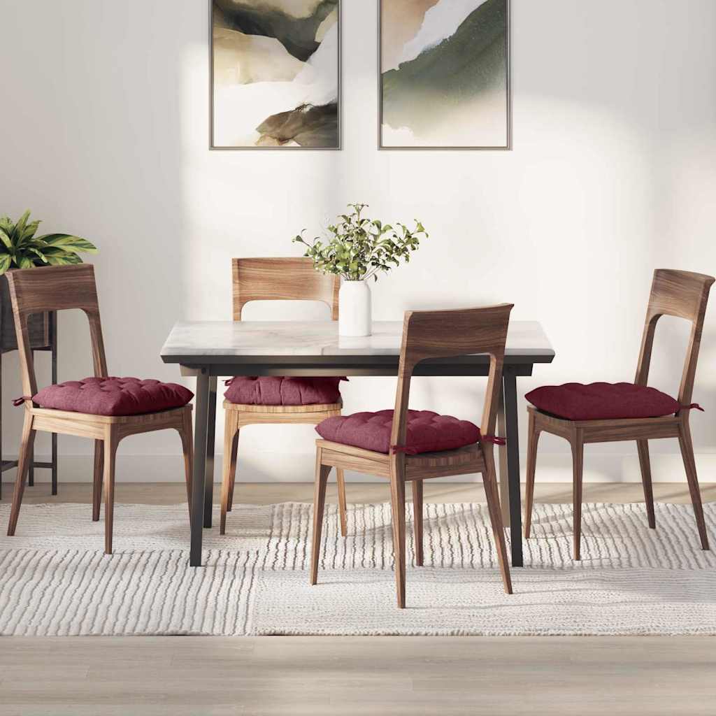 Jastučići za sjedenje 4 pcs Vinska crvena 40 x 40 x 6 cm