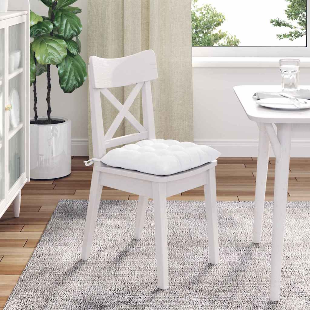 Jastučići za sjedenje 4 pcs Bijelo 40 x 40 x 6 cm tkanina