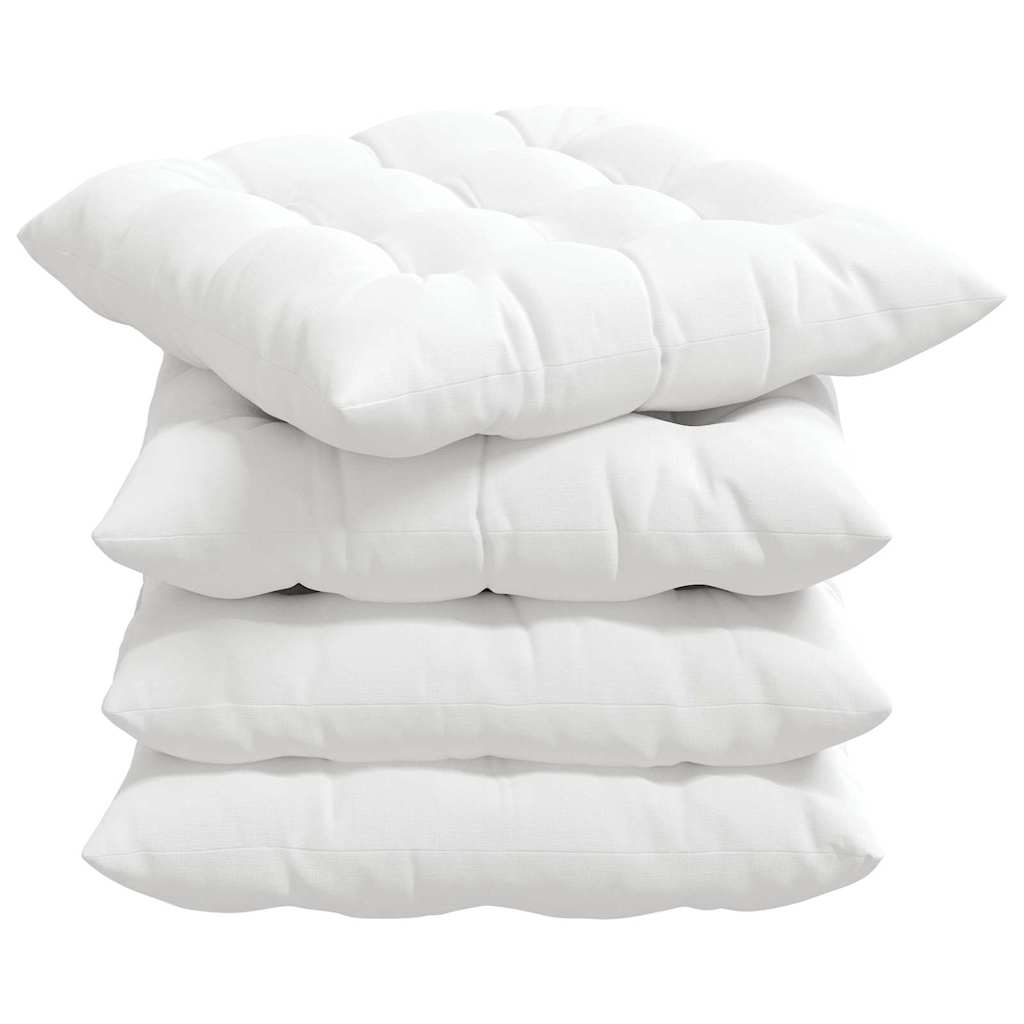 Jastučići za sjedenje 4 pcs Bijelo 40 x 40 x 6 cm tkanina