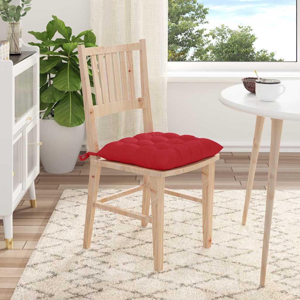Jastučići za sjedenje 4 pcs Crvena 40 x 40 x 6 cm tkanina