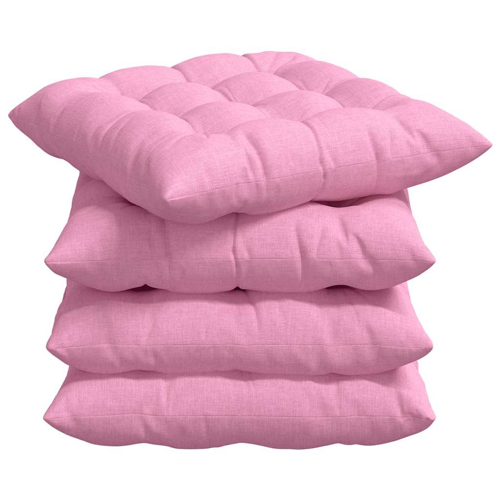 Jastučići za sjedenje 4 pcs Ružičasta 40 x 40 x 6 cm tkanina