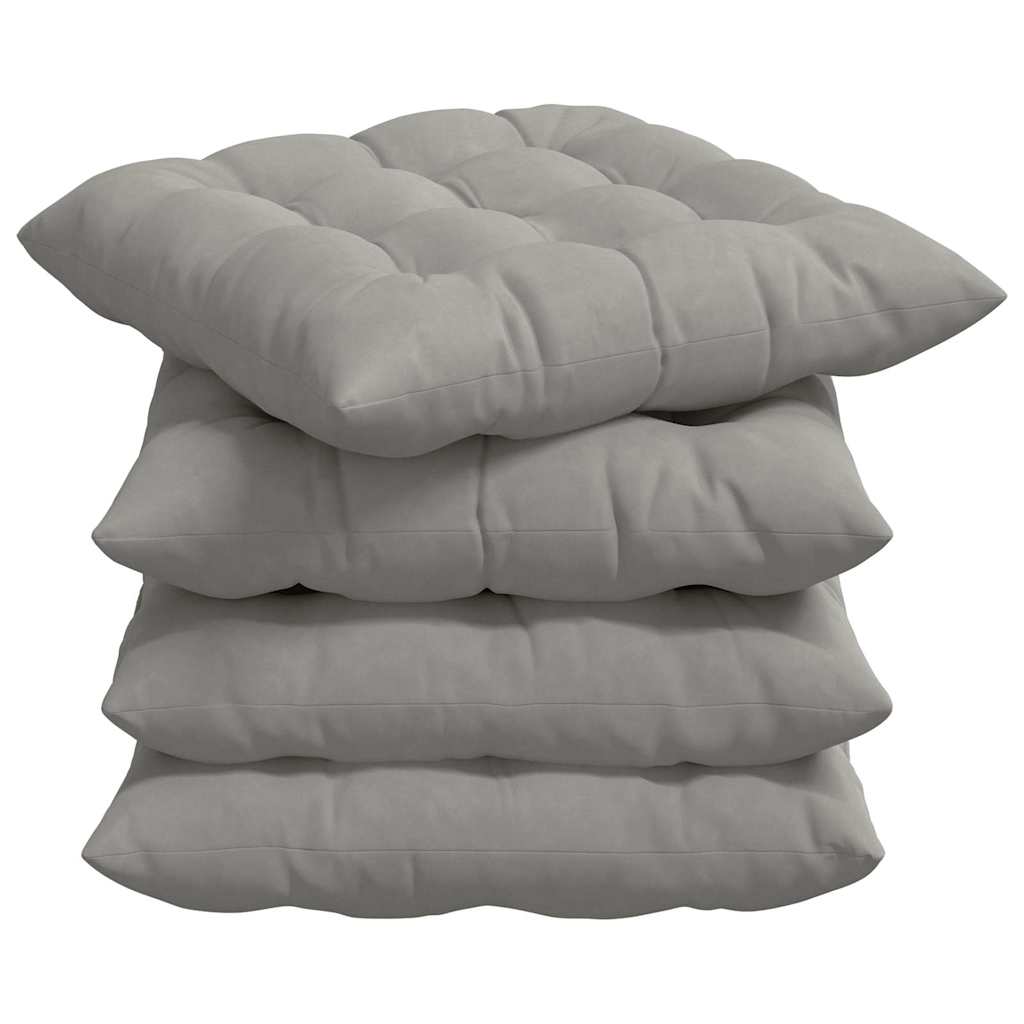 Jastučići za sjedenje 4 pcs Svijetlo siva 40 x 40 x 6 cm