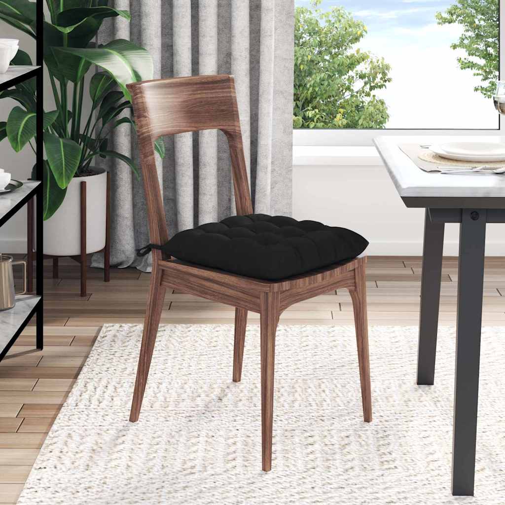 Jastučići za sjedenje 4 pcs Crna 40 x 40 x 6 cm Mikrofibra