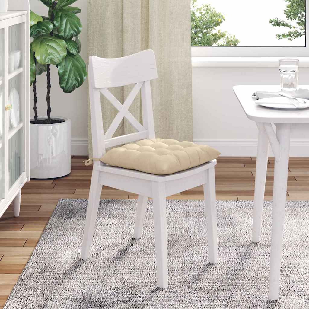 Jastučići za sjedenje 4 pcs Krema 40 x 40 x 6 cm Mikrofibra