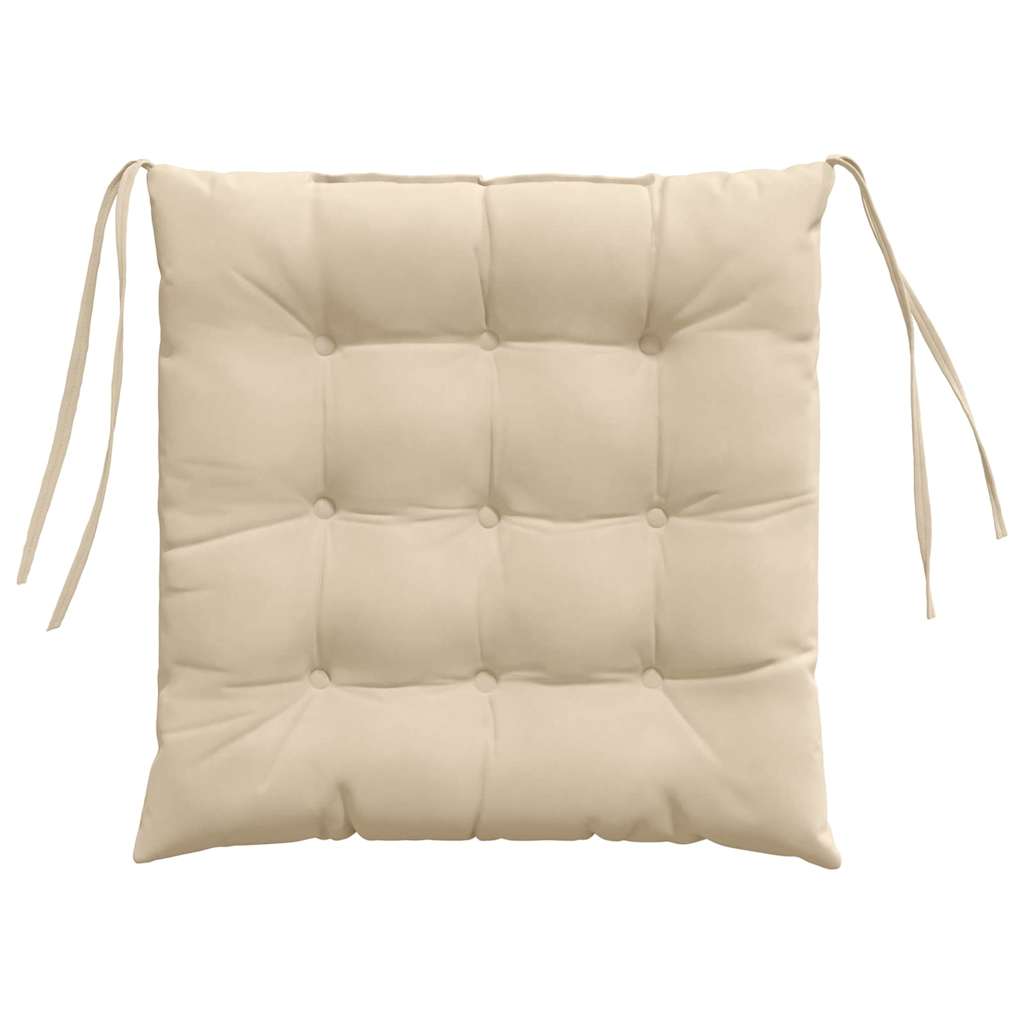 Jastučići za sjedenje 4 pcs Krema 40 x 40 x 6 cm Mikrofibra