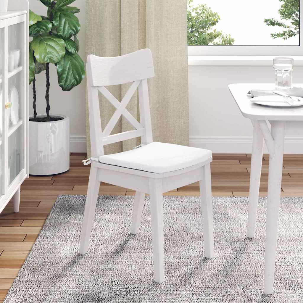 Jastučići za sjedenje 4 pcs Bijelo 40 x 40 x 3 cm tkanina