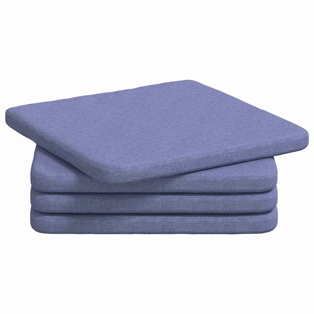 Jastučići za sjedenje 4 pcs Traper plava 40 x 40 x 3 cm tkanina