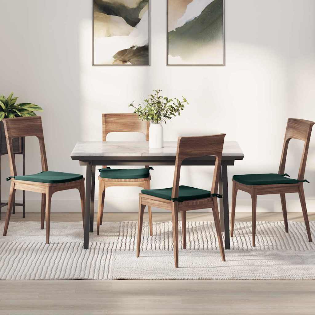 Jastučići za sjedenje 4 pcs Tamnozelena 40 x 40 x 3 cm Baršun