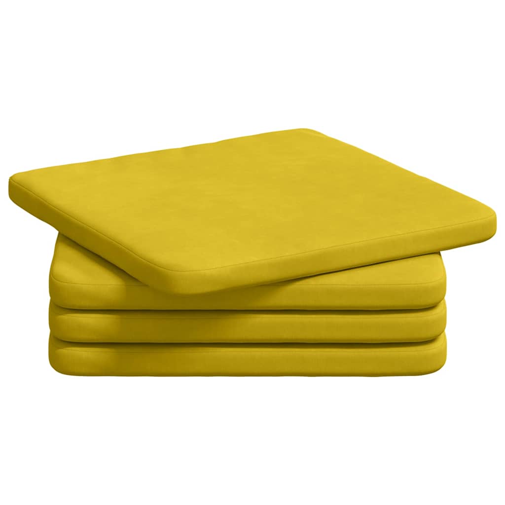 Jastučići za sjedenje 4 pcs Žuta 40 x 40 x 3 cm Baršun