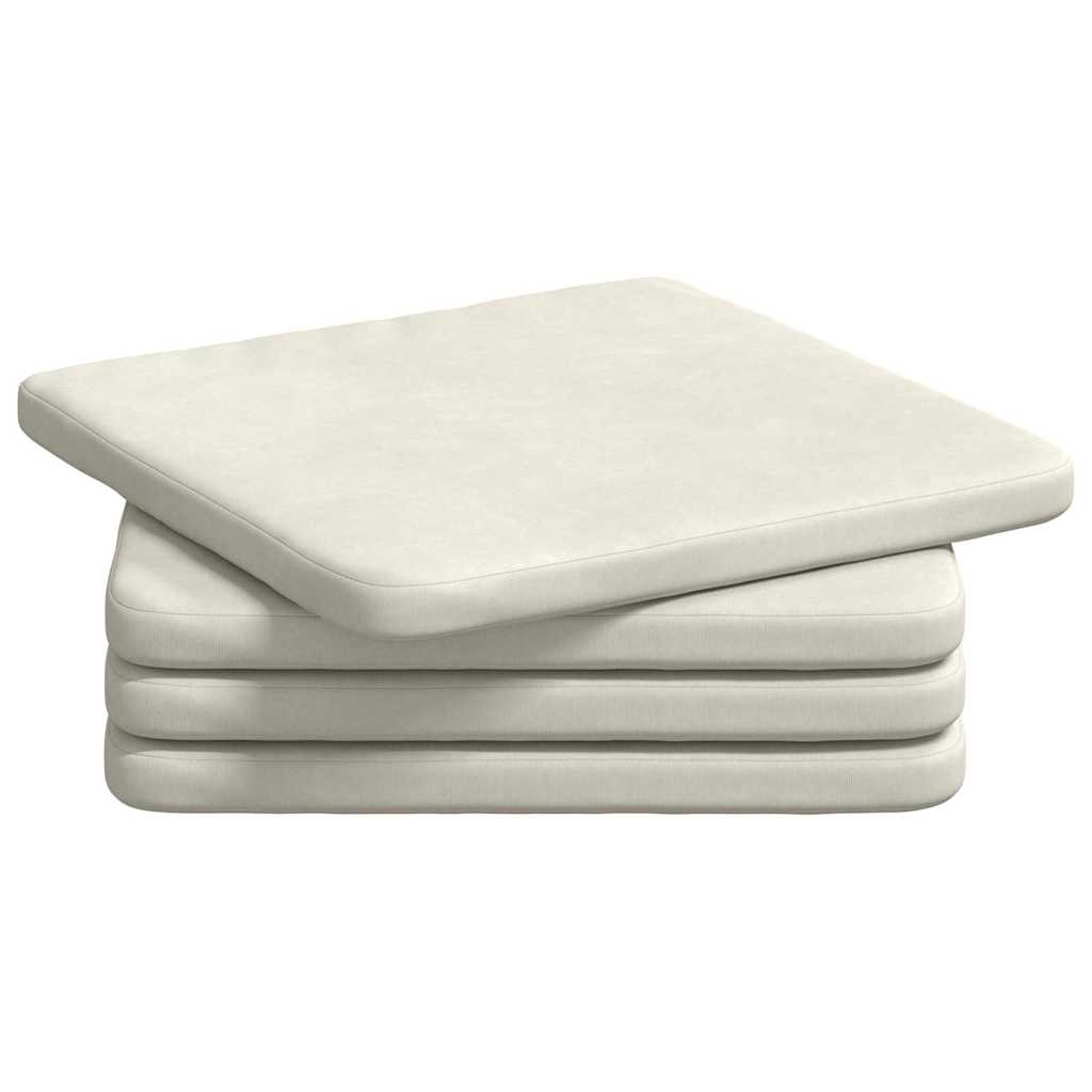 Jastučići za sjedenje 4 pcs Krema 40 x 40 x 3 cm Baršun