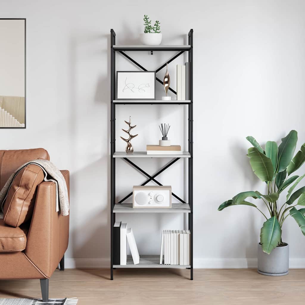 Polica Siva Sonoma 56 x 34 x 171 cm Konstruirano drvo