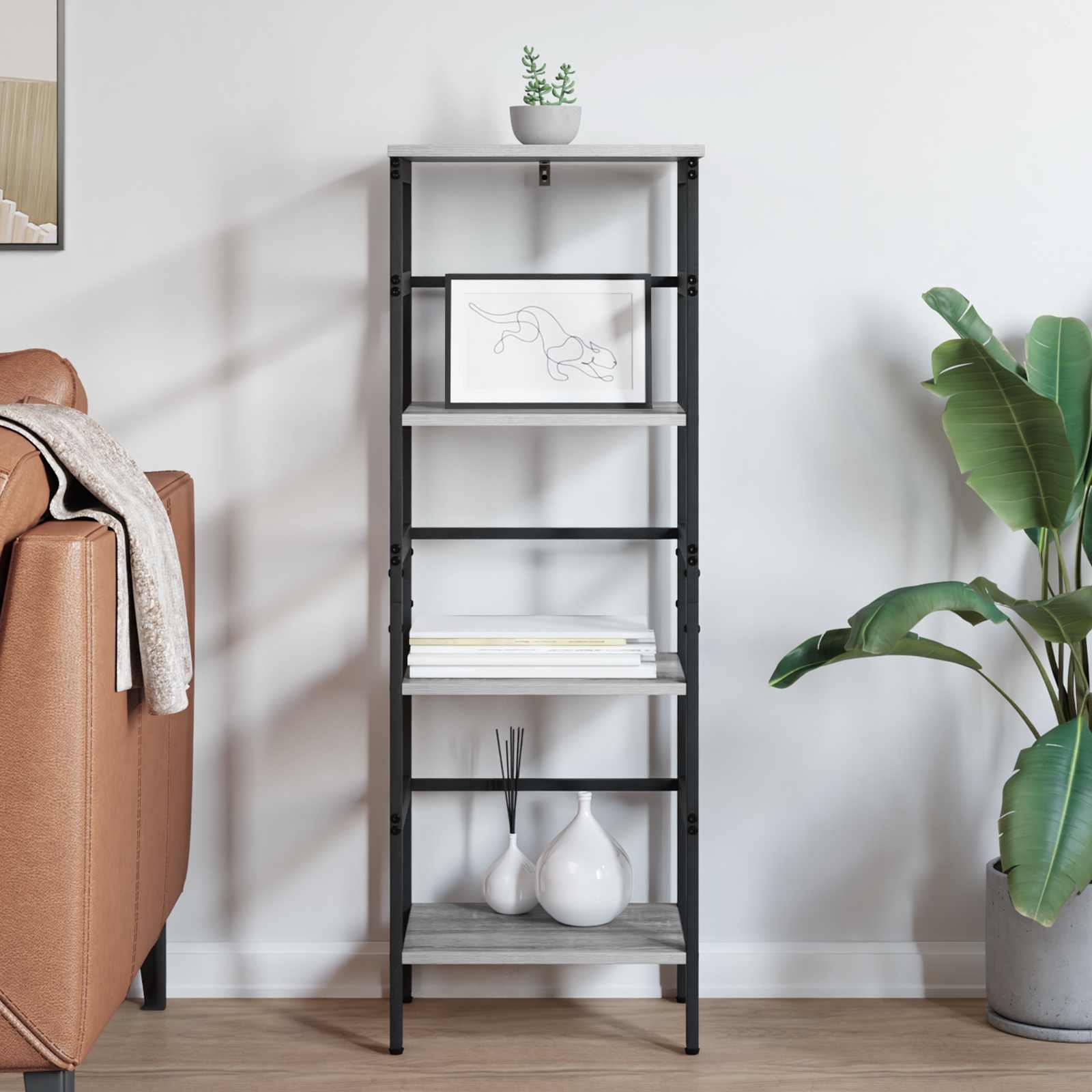 Polica Siva Sonoma 40 x 29,5 x 115 cm Konstruirano drvo