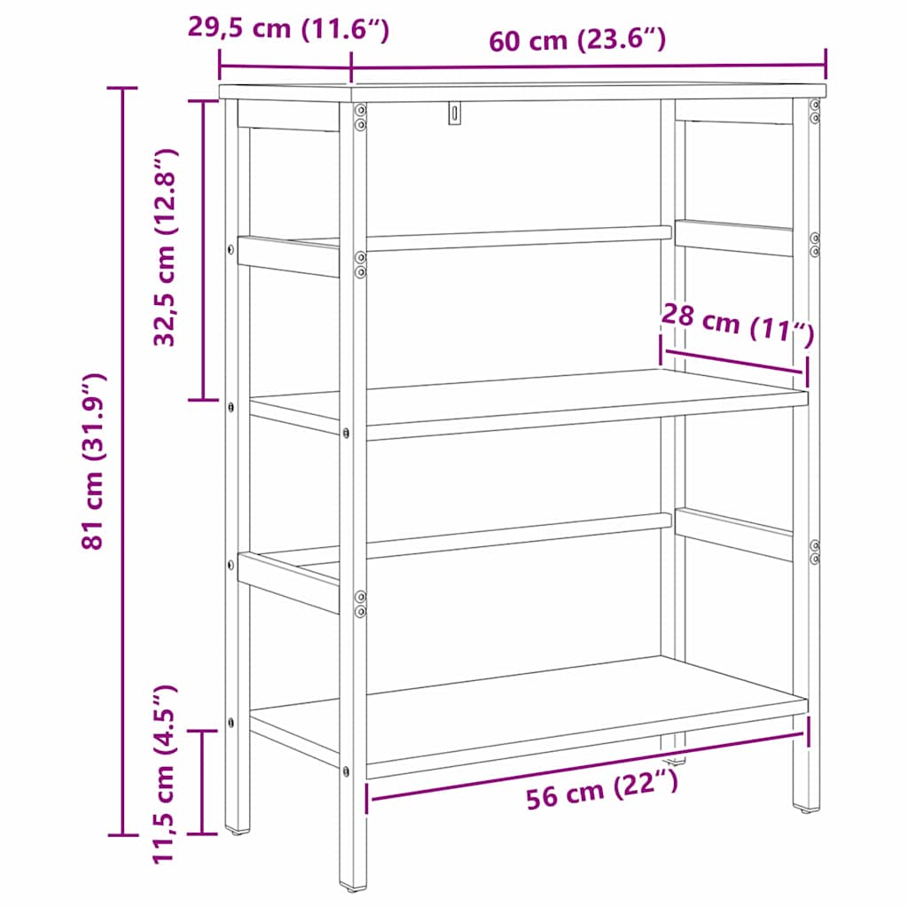 Polica Staro drvo 60 x 29,5 x 81 cm Konstruirano drvo