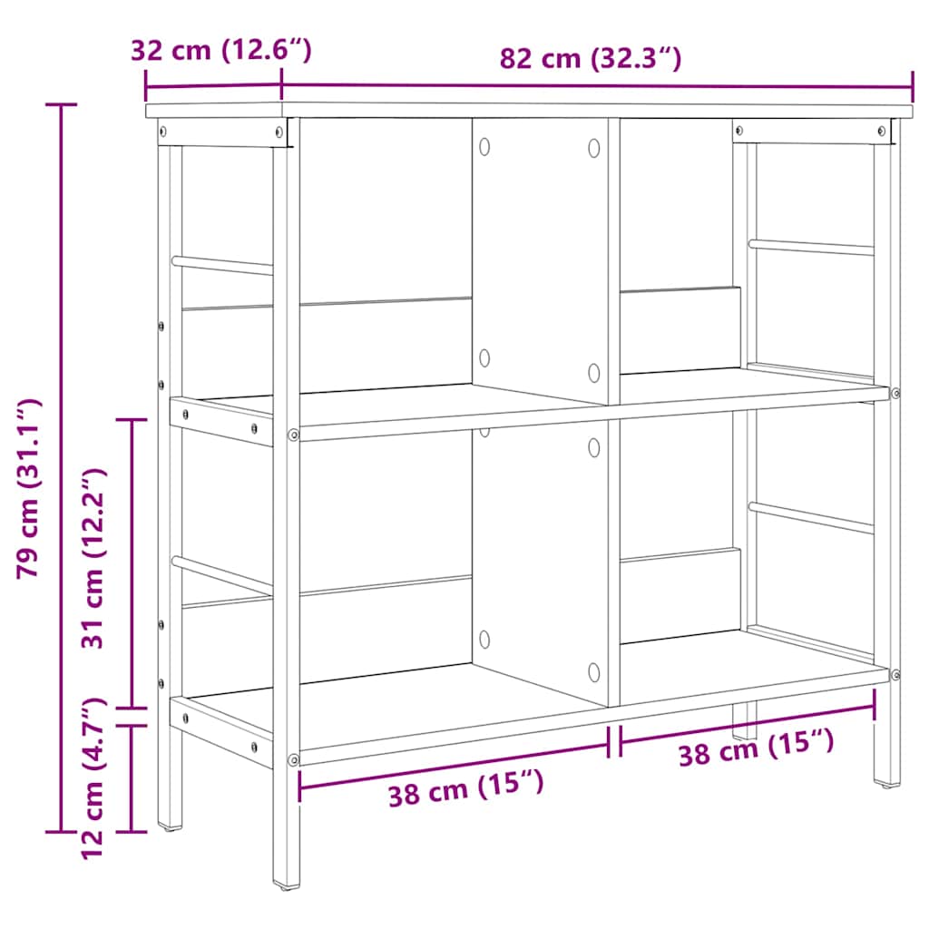 Polica Staro drvo 82 x 32 x 79 cm Konstruirano drvo