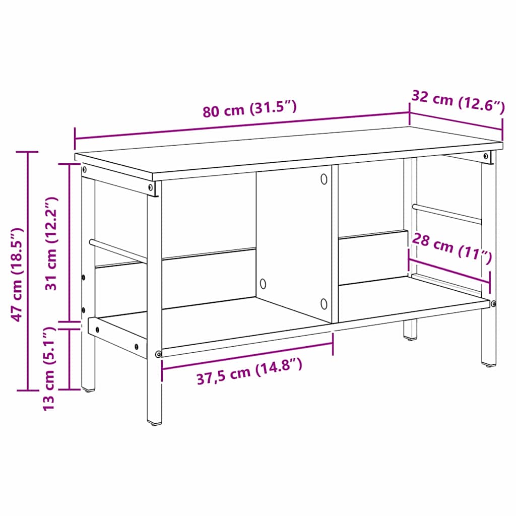 Polica Sonoma hrast 82 x 32 x 47 cm Konstruirano drvo
