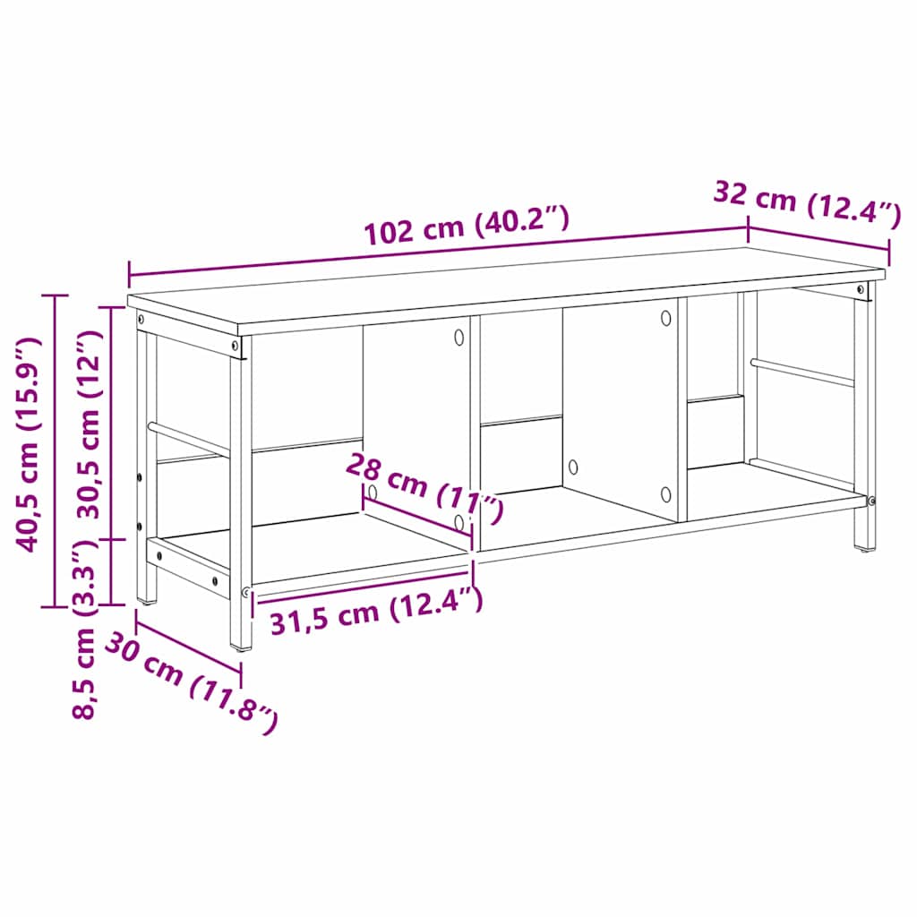 Polica Sonoma hrast 102 x 32 x 40,5 cm Konstruirano drvo