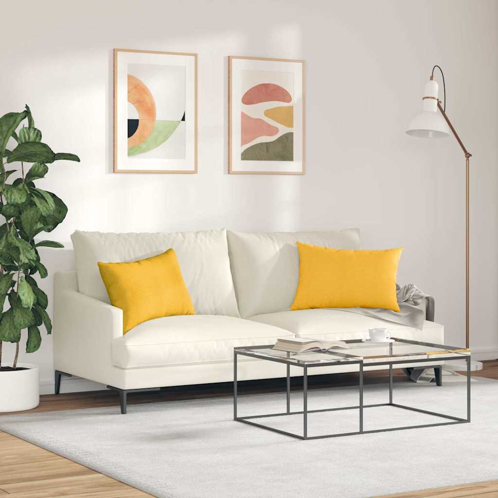 Jastučići za sofu 2 pcs Svijetlo žuta 60 x 40 cm