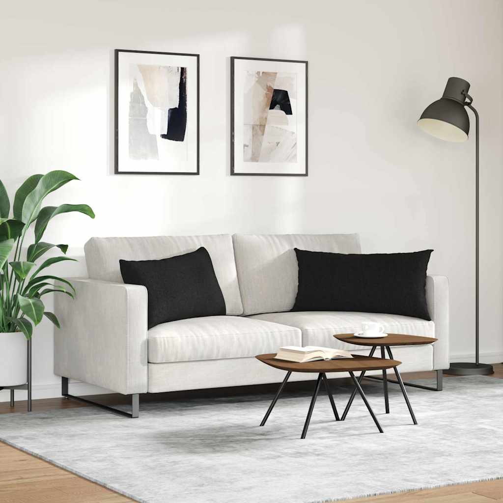 Jastučići za sofu 2 pcs Crna 80 x 40 cm tkanina