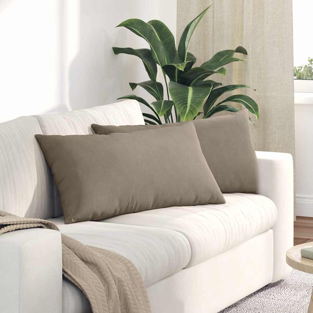 Jastučići za sofu 2 pcs Sivo-smeđa 80 x 40 cm tkanina