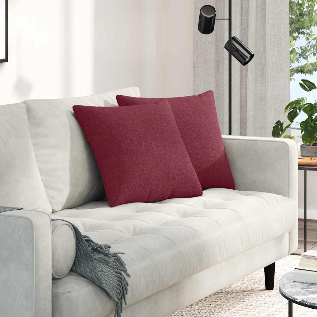 Jastučići za sofu 2 pcs Vinska crvena 45 x 45 cm tkanina