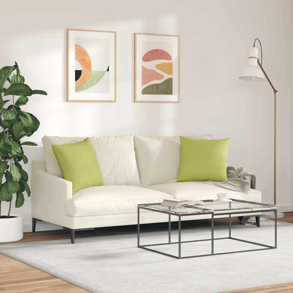 Jastučići za sofu 2 pcs Svijetlo zelena 45 x 45 cm tkanina