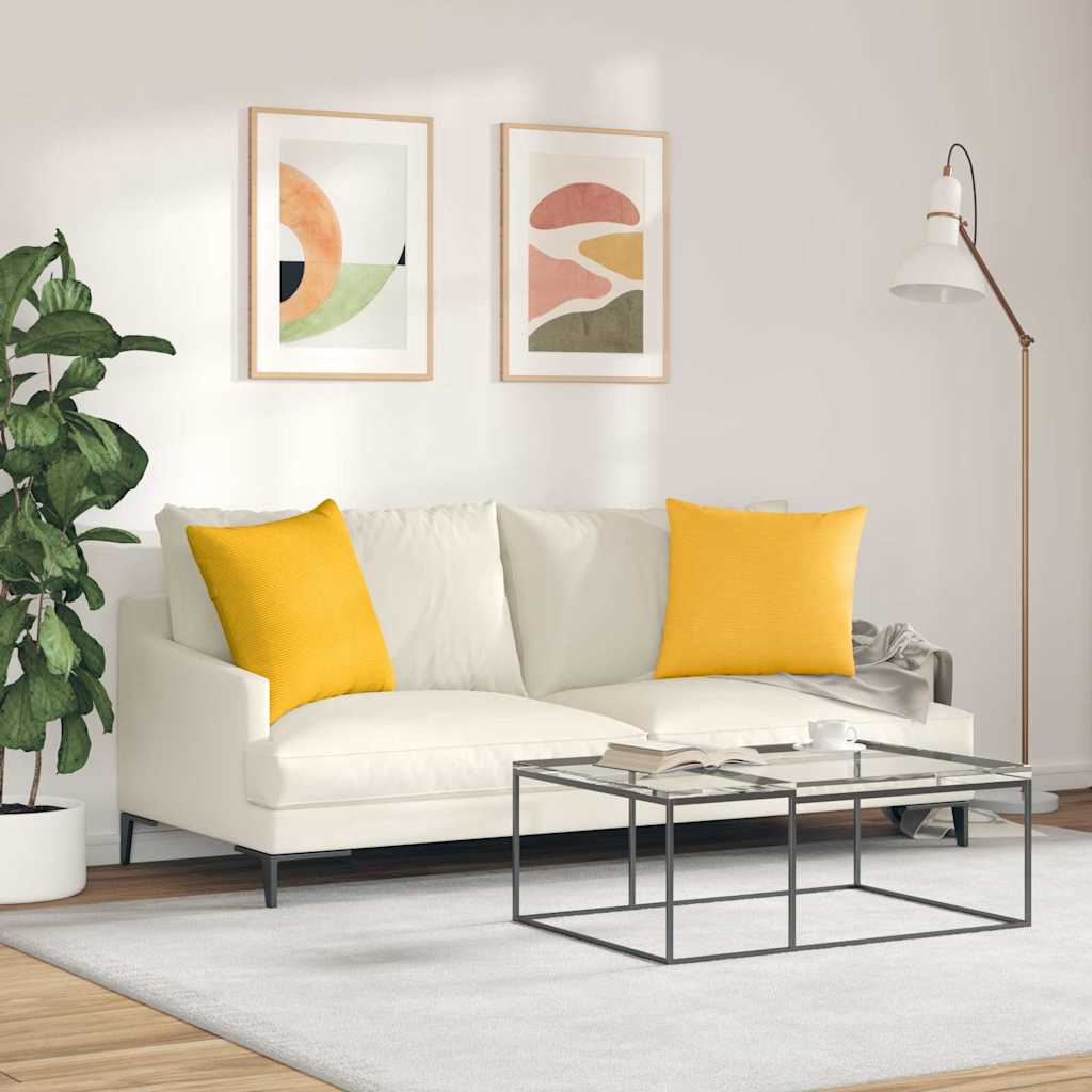 Jastučići za sofu 2 pcs Svijetlo žuta 50 x 50 cm