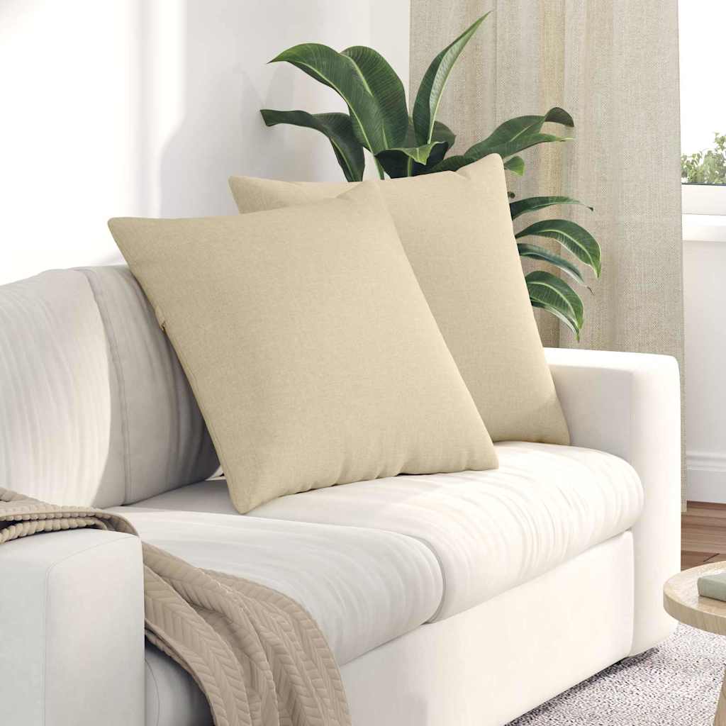 Jastučići za sofu 2 pcs Krema 60 x 60 cm tkanina