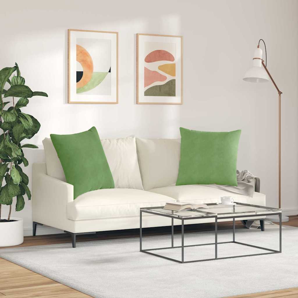 Jastučići za sofu 2 pcs Svijetlo zelena 80 x 80 cm