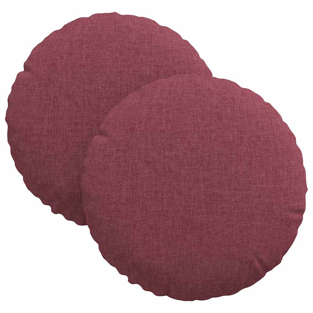 Jastučići za sjedenje 2 pcs Vinska crvena Ø30 x 13 cm tkanina