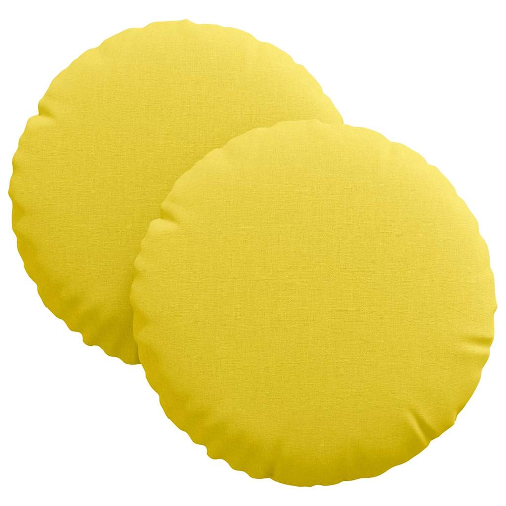Jastučići za sjedenje 2 pcs Svijetlo žuta Ø30 x 13 cm tkanina