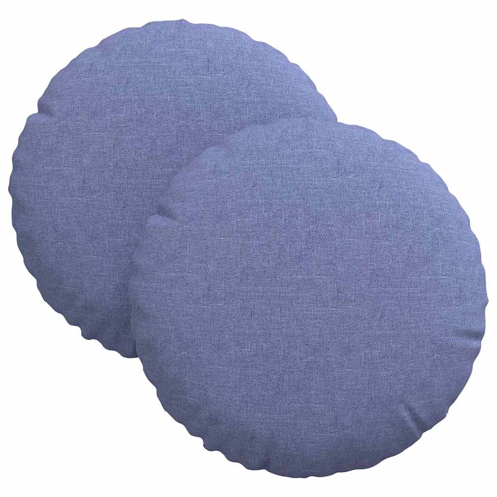 Jastučići za sjedenje 2 pcs Traper plava Ø30 x 13 cm tkanina
