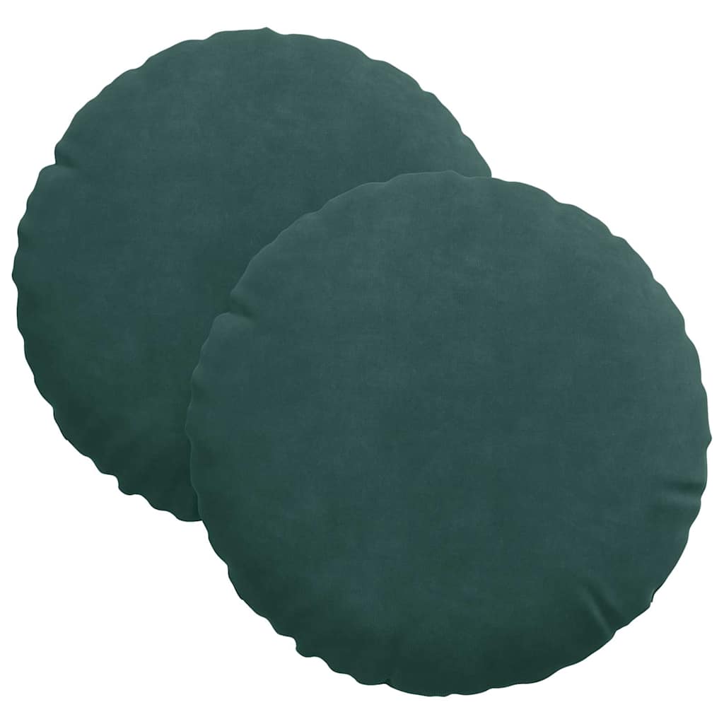 Jastučići za sjedenje 2 pcs Tamnozelena Ø30 x 13 cm Baršun